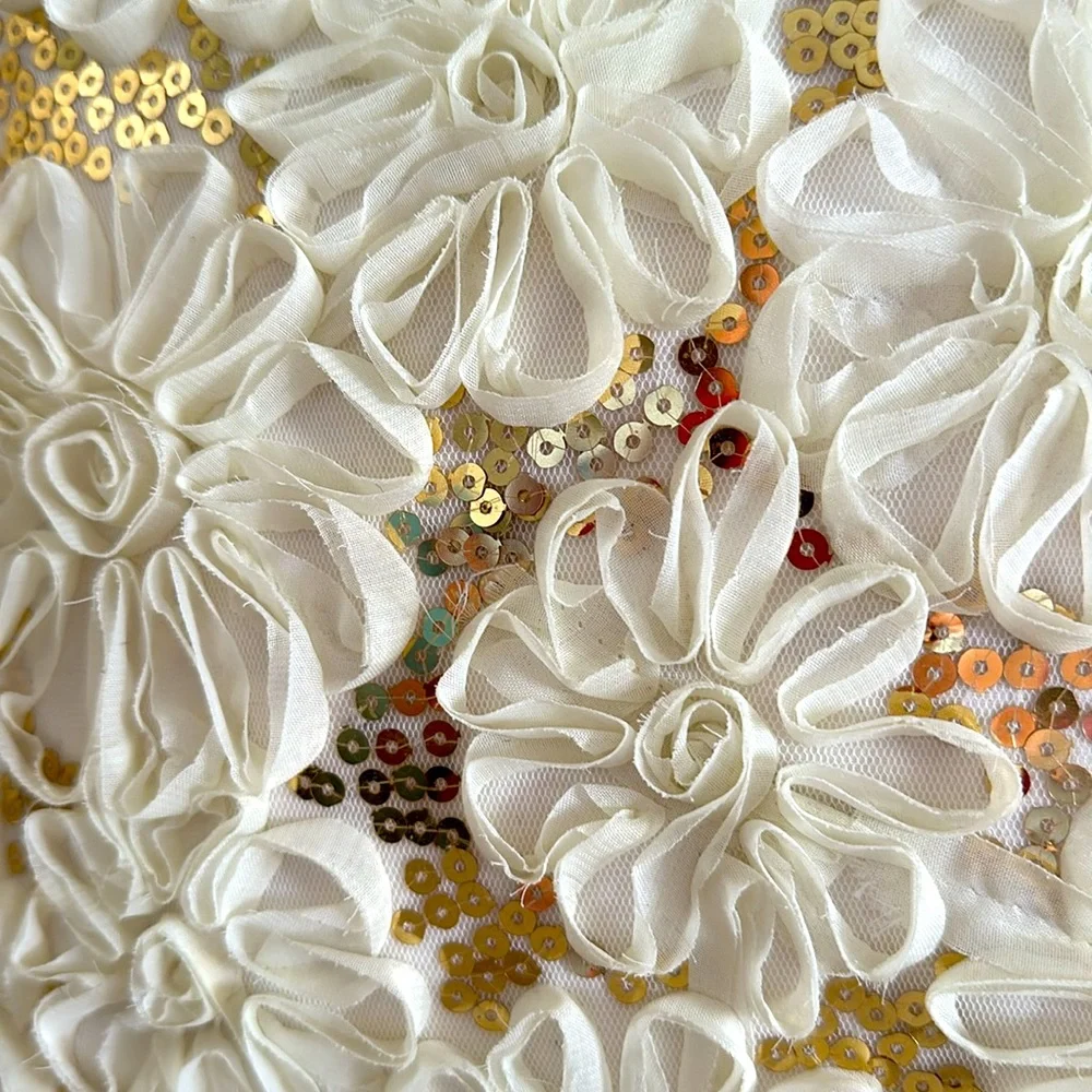 DECORATIVIE GOLD SEQUIN RIBBON LIKE PILLOW